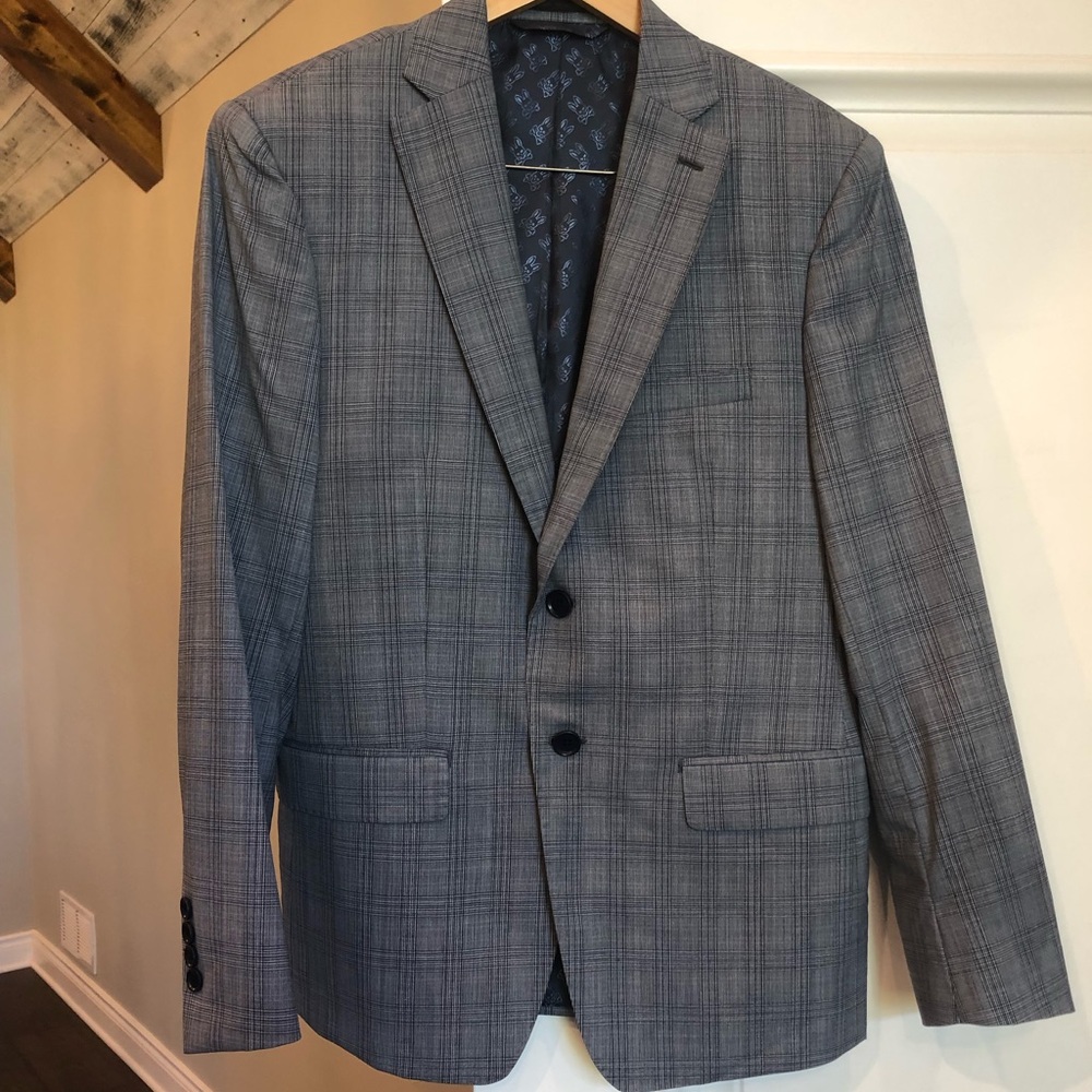 Psycho Bunny Suit Coat Blue Striped 40S
